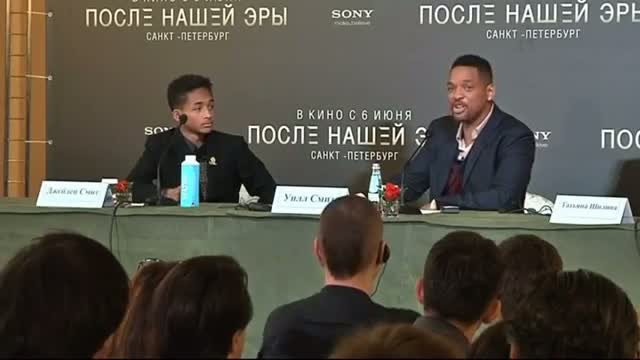 Will and Jaden Smith promote new film After Earth in Russia