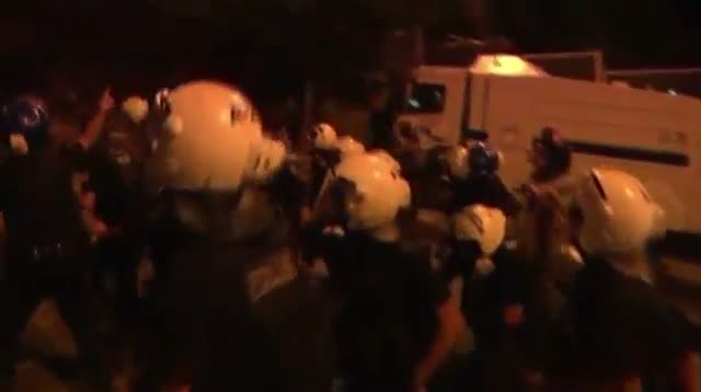 Water Cannon Fired at Turkish Protesters