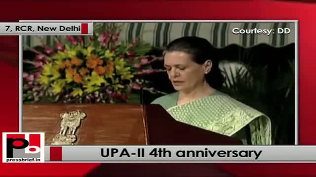 Sonia Gandhi at UPA-II 4th anniversary requests NDA to co-operate for passing crucial bills