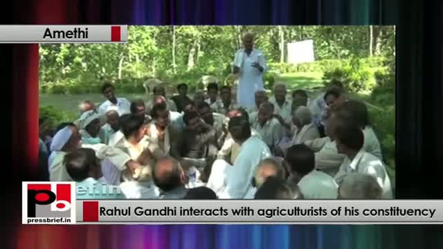 Rahul Gandhi interacts with agricultrists of his constituency