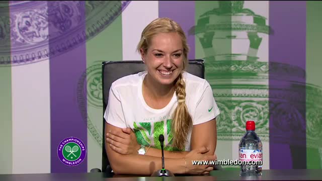 Sabine Lisicki reacts to quarter-final victory at Wimbledon 2013