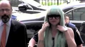 Amanda Bynes Arrives for Court in her New Blue Wig