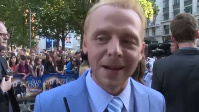 The World's End: Simon Pegg interview at premiere talking about drinking, Nick Frost and banter