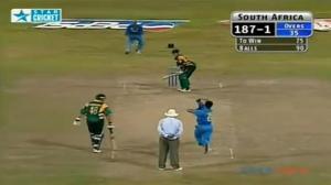 Classic Finish - India v South Africa at Colombo 2002 Champions Trophy Semi Final