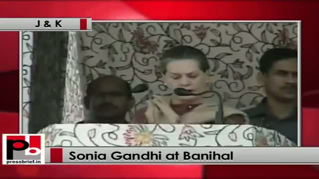 Sonia Gandhi at Banihal (J&K): New rail line will help development in Kashmir