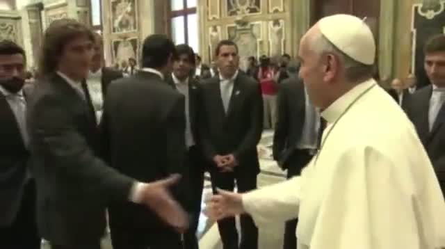 Pope Francis Greets Football Stars
