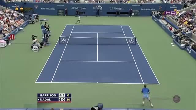 Rafael Nadal vs Ryan Harrision - US Open 2013 - Set 2 (Part 1)