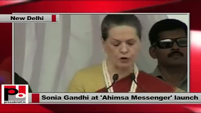 Sonia Gandhi at Ahimsa Messenger launch expresses concerns over atrocities against women