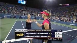 Agnieszka Radwanska vs Ekaterina Makarova Match Point Round 4 US OPEN 2013