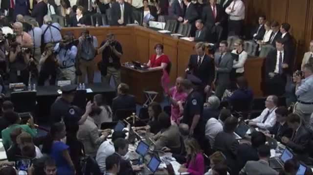 Protest Interrupts Syria Hearing