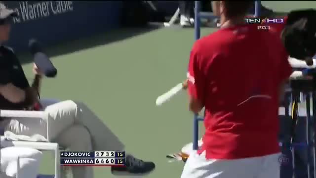 Stanislas Wawrinka Destroys Racquet vs Novak Djokovic Highlights Semifinals US OPEN 2013