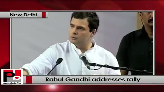 Rahul Gandhi speaks at the function to confer freehold rights in 45 resettlement Delhi colonies
