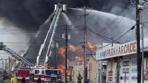 Seaside Heights boardwalk fire rages at site of Sandy recovery