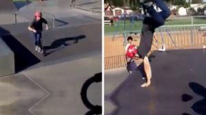 Skate Park Scooter Flip Fail