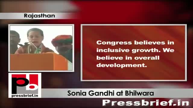 Sonia Gandhi in Bhilwara talks about Food Security law; slams opposition