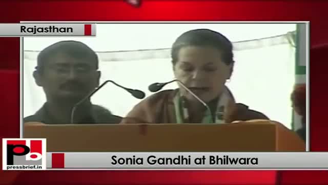 Sonia Gandhi in Bhilwara slams opposition; says they mislead people
