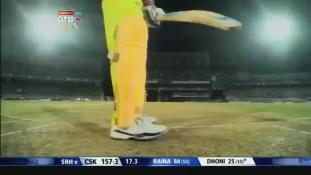 MS Dhoni 5 massive sixes in over to Perera in CLT20 2013