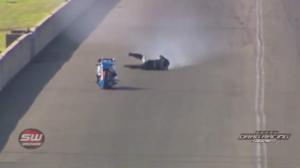 Drag Racer Falls Off His Bike At Over 230 mph!