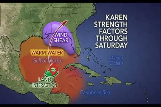 Tropical Storm Karen headed for US Gulf Coast Meteo Radar Video