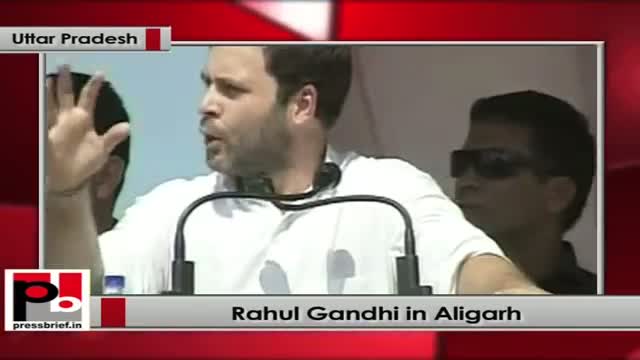 Rahul Gandhi in Aligarh addresses mega Congress Rally
