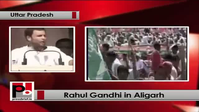 Rahul Gandhi in Aligarh addresses mega Congress rally; slams opposition
