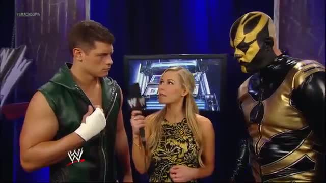 Cody Rhodes & Goldust look to their match against the Wyatt Family: SmackDown, Oct. 11, 2013