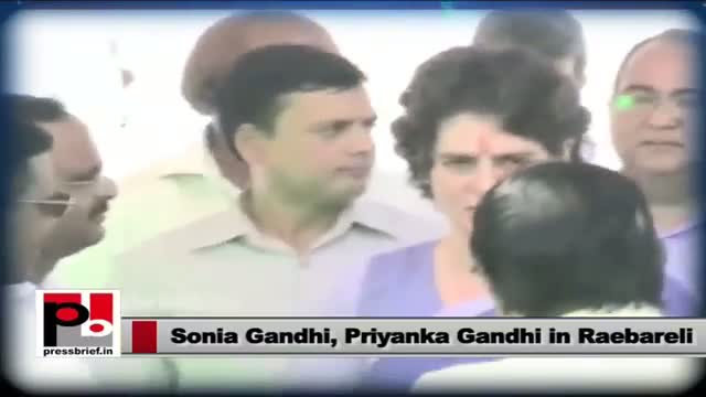 Priyanka Gandhi interacts with the people in Raebareli; Sonia Gandhi also present