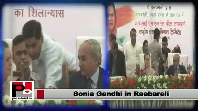 Sonia Gandhi in Raebareli; launches various projects