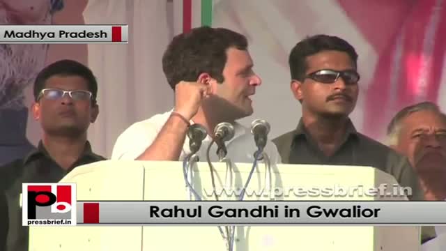 Rahul Gandhi in Gwalior slams the BJP govt in Madhya Pradesh