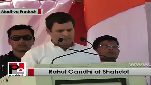 Rahul Gandhi at Shahdol (MP): BJP blocks upliftment of common people
