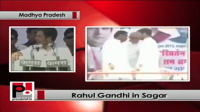 Rahul Gandhi addresses a mega Congress rally in Sagar (Madhya Pradesh)