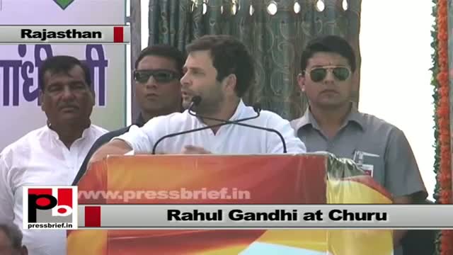 Rahul Gandhi addresses Congress election rally at Churu in Rajasthan