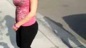 Girl shows her ass in public