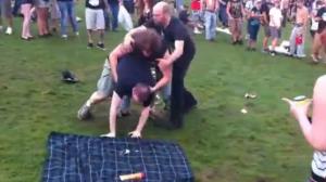 Cops Tackle Guy After He Throws a Cheapshot