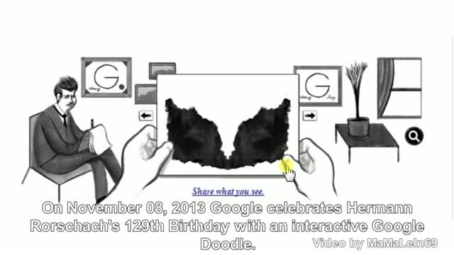 Google marks Hermann Rorschach's 129th birth anniversary with inkblot doodle