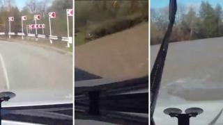Russian Driver Calmly Crashes Into River