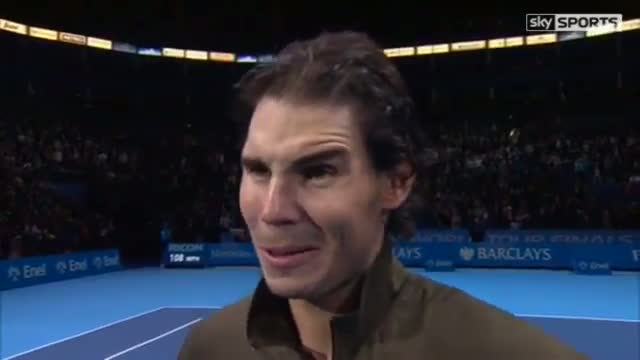 Rafael Nadal on-court post match interview in London (def. Berdych 6-4 1-6 6-3)