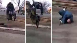 Scooter Jump Massive Faceplant