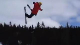 Skier Gets Big Air, Believes He Can Fly
