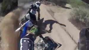 Dirt Bike Riders Crash Into Each Other