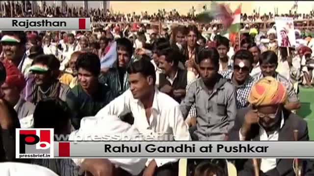 Rahul Gandhi addresses Congress election rally at Pushkar (Rajasthan)