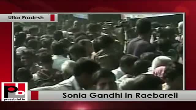 Sonia Gandhi in Raebareli inaugurates a RO plant