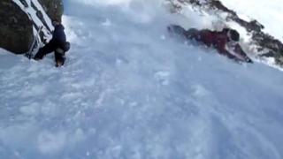 Skier Wipes Out And Goes Headfirst Down Mountain