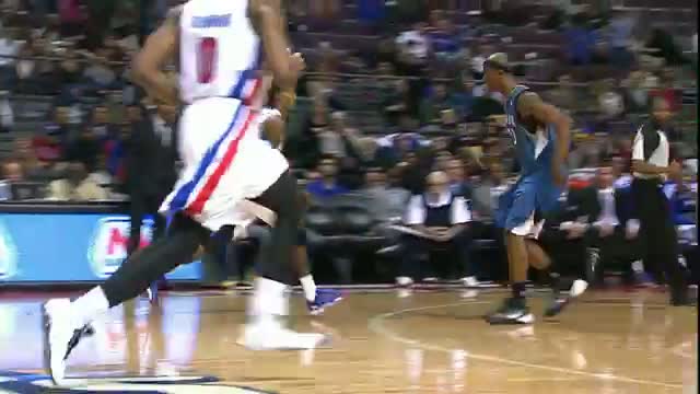 NBA: Brandon Jennings' Behind the Back Pass for the Andre Drummond Power Jam