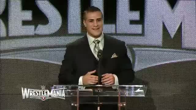Alberto Del Rio speaks at the WWE WrestleMania 31 Press Conference