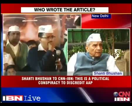 Shanti Bhushan denies writing article slamming Kejriwal