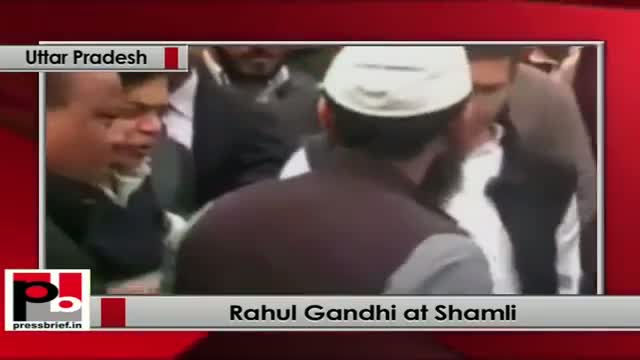 Rahul Gandhi meeting with riot victims at Shamli, Muzaffarnagar