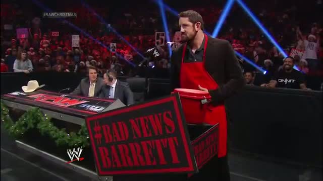 Bad News Barrett reveals he's keeping the money he collected for charity: WWE Raw, Dec. 23, 2013