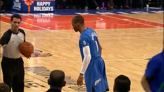 NBA: Russell Westbrook Mops the Floor at the Garden