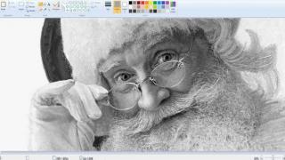 Ultra Realistic Santa Claus Drawing Made In Microsoft Paint